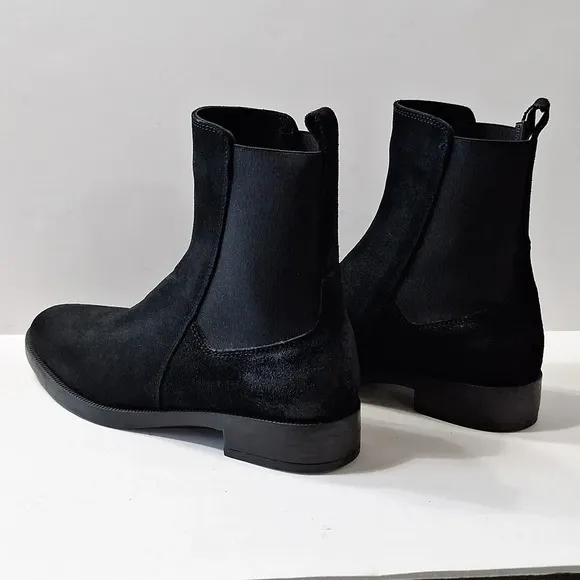 Emanuele Crasto &quot;NEW&quot; Black Suede Gorpcore Goth Pull On Chelsea Boots Size 7.5