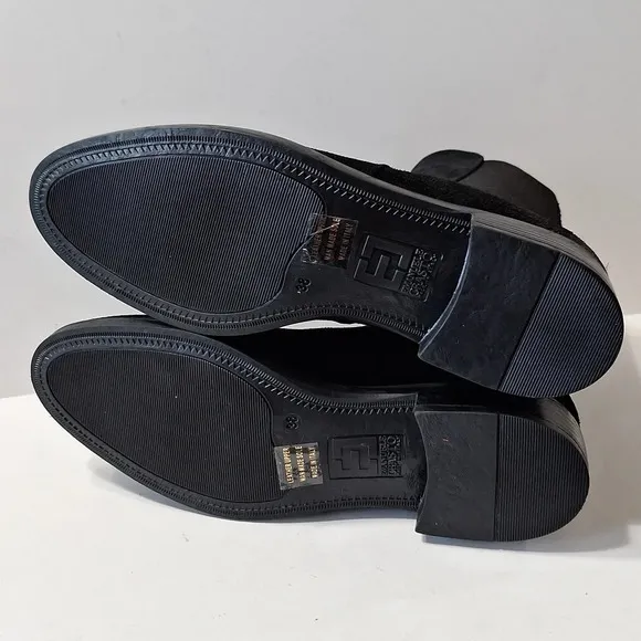 Emanuele Crasto &quot;NEW&quot; Black Suede Gorpcore Goth Pull On Chelsea Boots Size 7.5