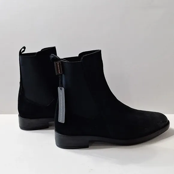 Emanuele Crasto &quot;NEW&quot; Black Suede Gorpcore Goth Pull On Chelsea Boots Size 7.5