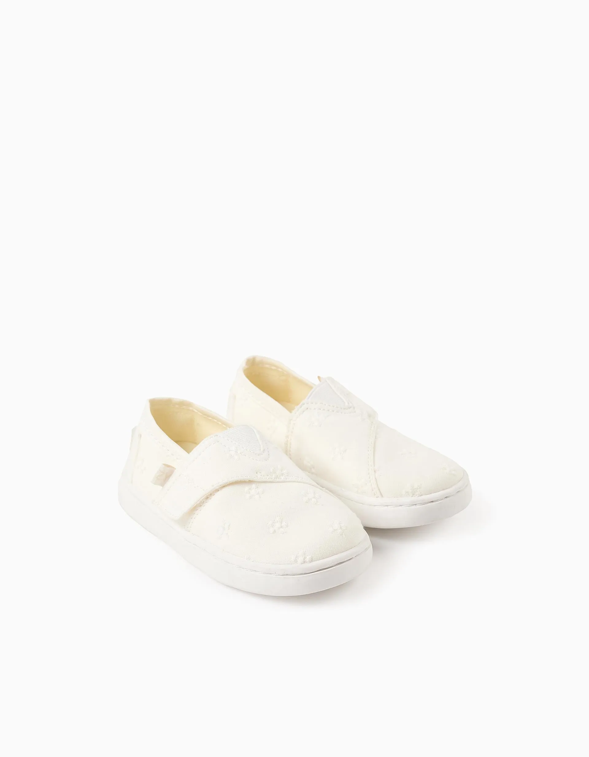 Embroidered Espadrilles for Baby Girl, White