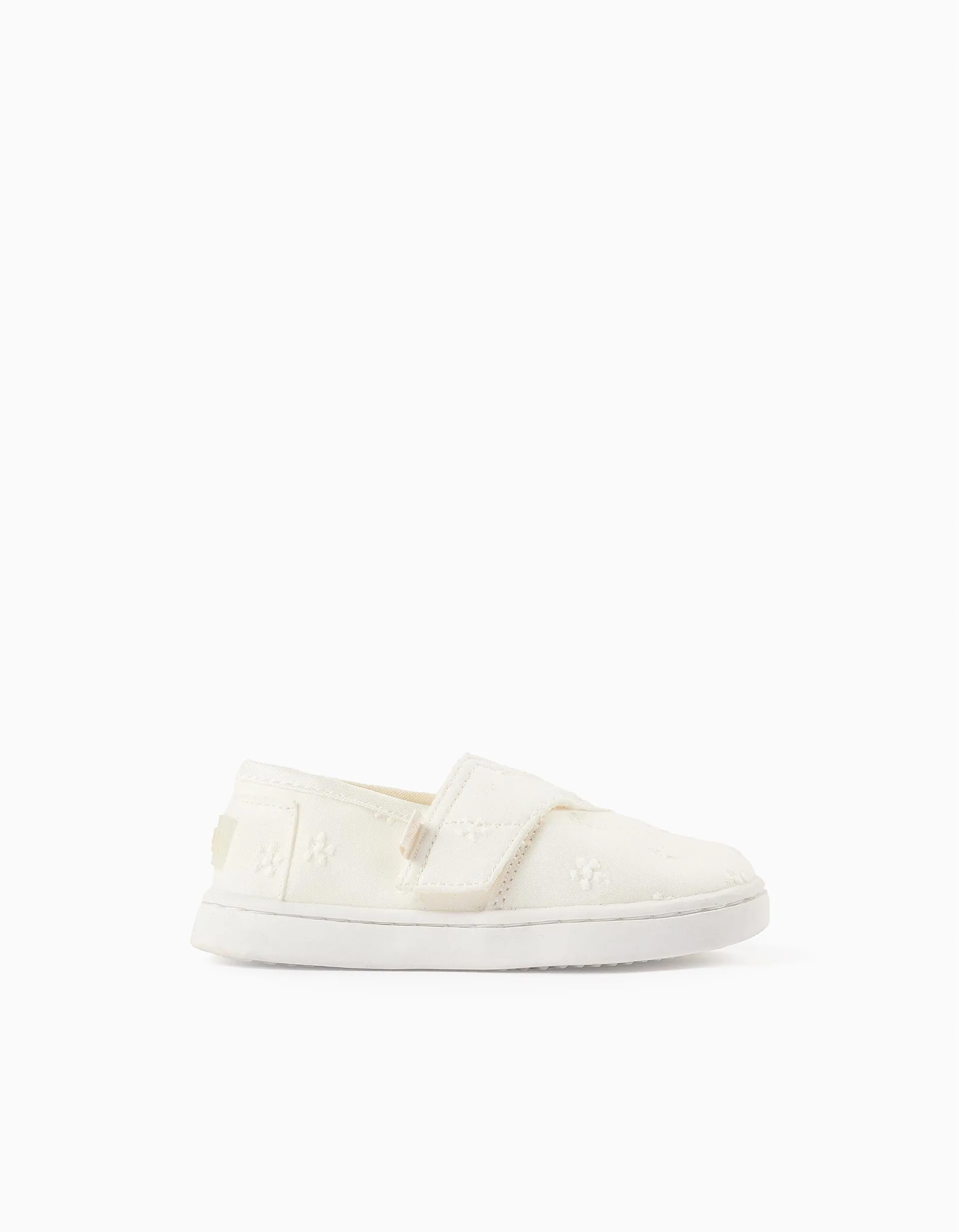 Embroidered Espadrilles for Baby Girl, White