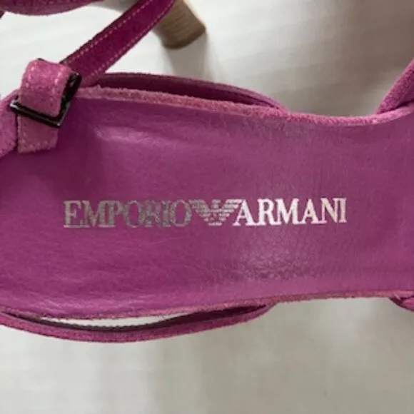 Emporio Armani Lilla   Verdone Suede sandals with ankle strap size 6