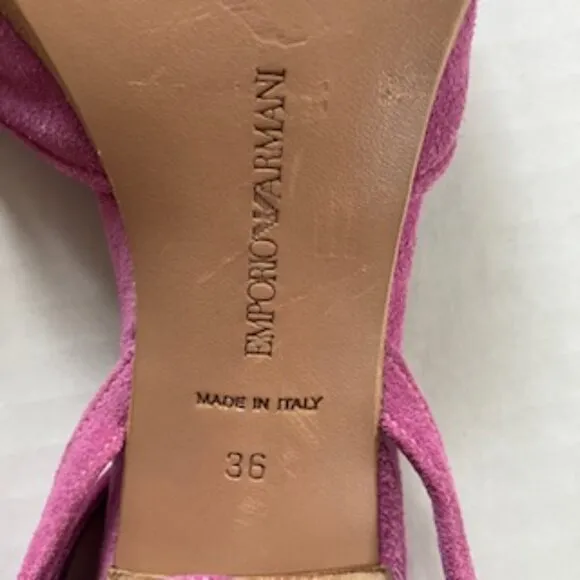 Emporio Armani Lilla   Verdone Suede sandals with ankle strap size 6