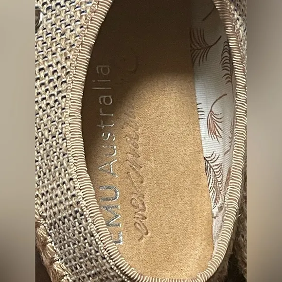 EMU AUSTRALIA AGONIS WEAVE ESPADRILLES WOMENS METALLIC BLUE COLOR BAIGE SIZE 10