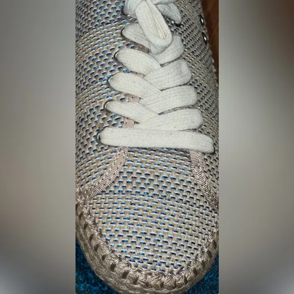EMU AUSTRALIA AGONIS WEAVE ESPADRILLES WOMENS METALLIC BLUE COLOR BAIGE SIZE 10