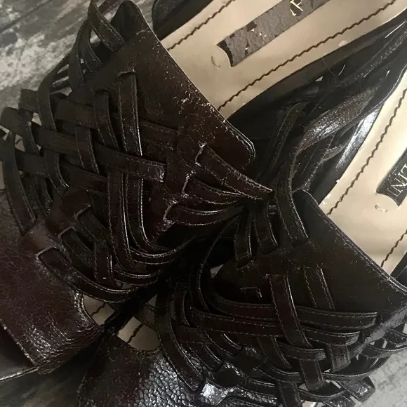 ENZO Angiolini Muffin cork wedge sandals size 8