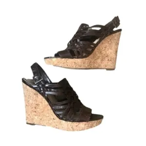 ENZO Angiolini Muffin cork wedge sandals size 8
