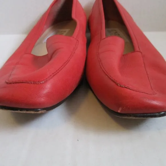 *ENZO Angiolini Orange Peach Tangerine Leather Slip-On Flats