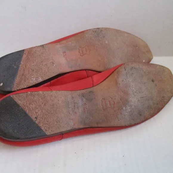 *ENZO Angiolini Orange Peach Tangerine Leather Slip-On Flats