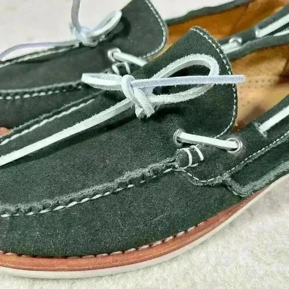 ERNEST HEMINGWAY Boat Dock Casual Shoe Green White Leather Suede Men Size 9