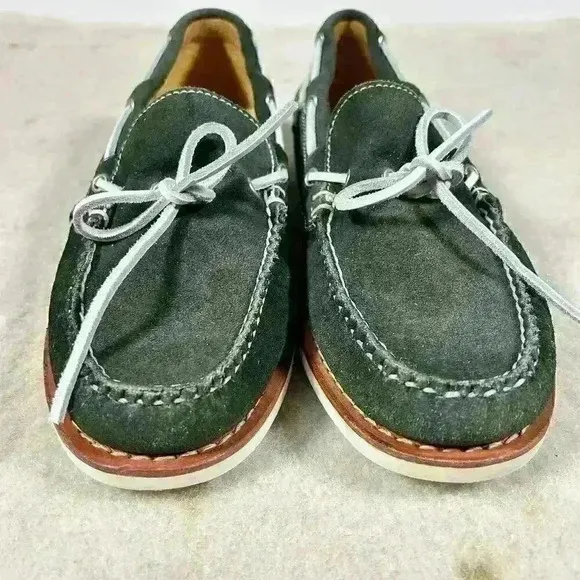 ERNEST HEMINGWAY Boat Dock Casual Shoe Green White Leather Suede Men Size 9