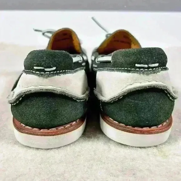 ERNEST HEMINGWAY Boat Dock Casual Shoe Green White Leather Suede Men Size 9