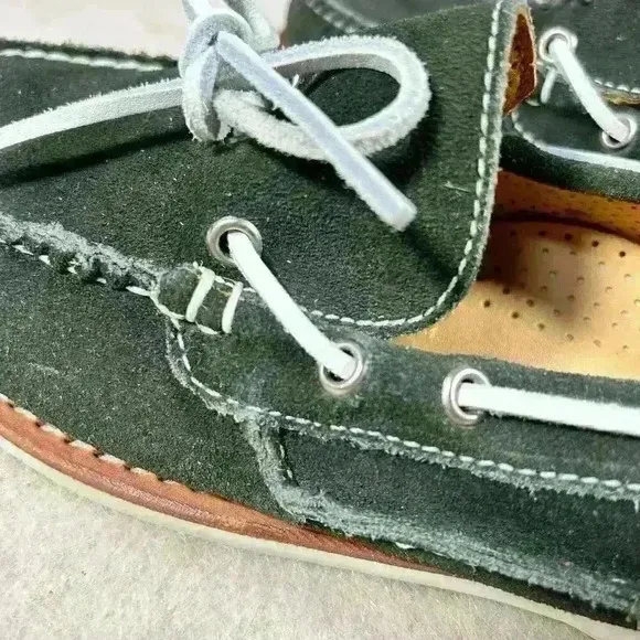 ERNEST HEMINGWAY Boat Dock Casual Shoe Green White Leather Suede Men Size 9