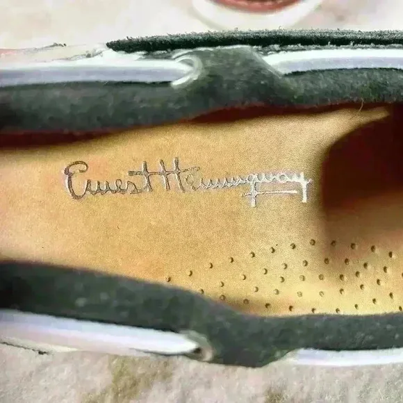 ERNEST HEMINGWAY Boat Dock Casual Shoe Green White Leather Suede Men Size 9