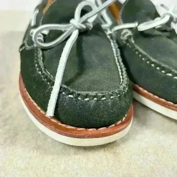 ERNEST HEMINGWAY Boat Dock Casual Shoe Green White Leather Suede Men Size 9