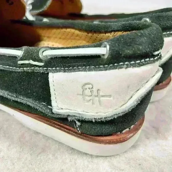 ERNEST HEMINGWAY Boat Dock Casual Shoe Green White Leather Suede Men Size 9