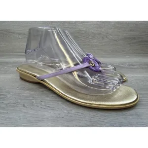 Escada Women's Sandals Purple Slip-On Italy Flat Thong Casual Summer Sz 7.5