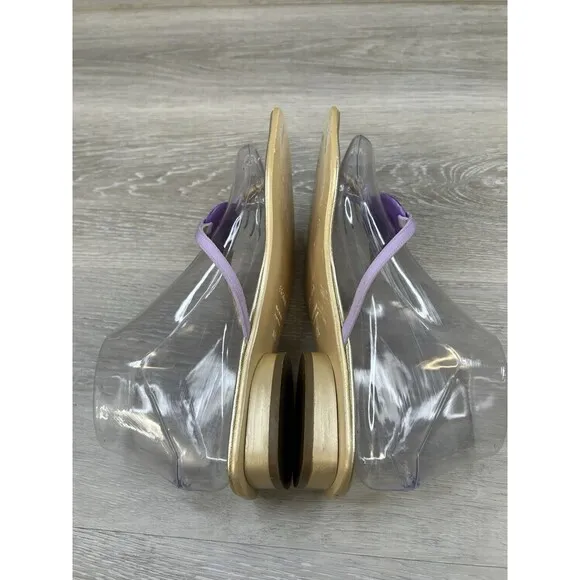 Escada Women's Sandals Purple Slip-On Italy Flat Thong Casual Summer Sz 7.5
