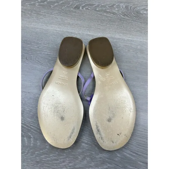 Escada Women's Sandals Purple Slip-On Italy Flat Thong Casual Summer Sz 7.5