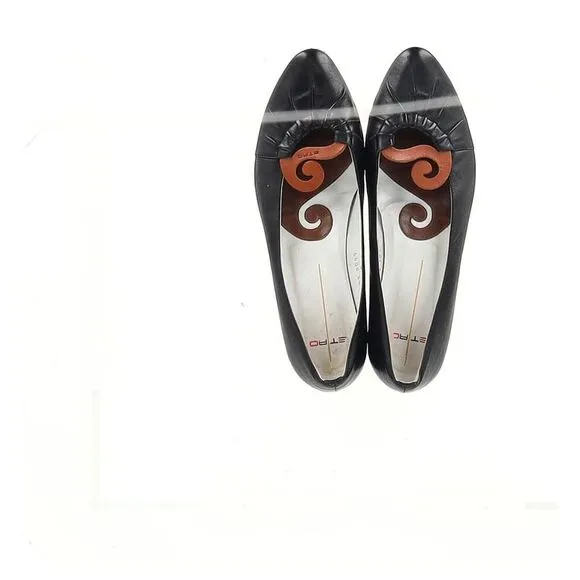 Etro Pleated Ballet Flats in Black Leather