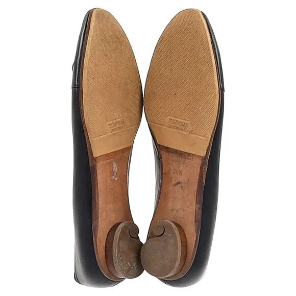 Etro Pleated Ballet Flats in Black Leather