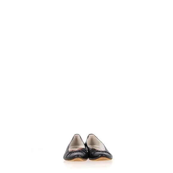 Etro Pleated Ballet Flats in Black Leather