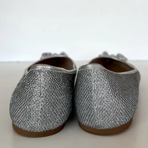 EUC Coach Metallic Silver Benni Ballet Flat, size 8.5B