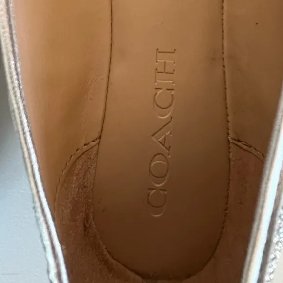 EUC Coach Metallic Silver Benni Ballet Flat, size 8.5B
