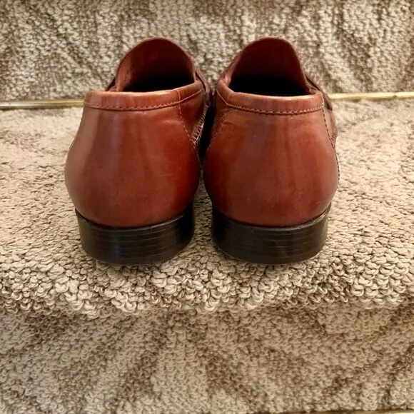 EUC Men's Giorgio Brutini Le Glove Newark Brown Leather Loafers Shoes Size 11 M