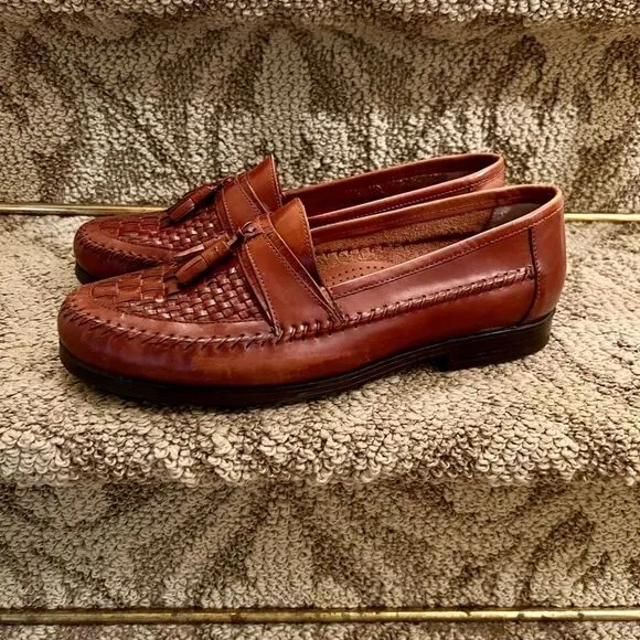 EUC Men's Giorgio Brutini Le Glove Newark Brown Leather Loafers Shoes Size 11 M