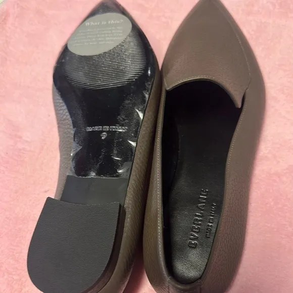 Everlane Brown Textured Leather Flats