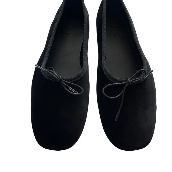 Everlane The Day Ballet Flat Black Velvet Ballet Core Size 10 New without Box!