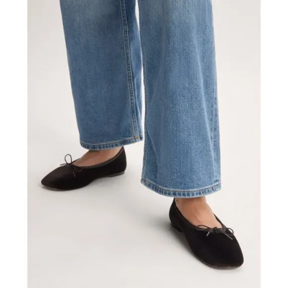Everlane The Day Ballet Flat Black Velvet Ballet Core Size 10 New without Box!