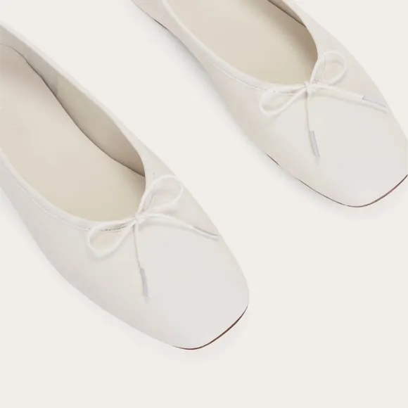Everlane The Day Ballet Flats White Leather Womens 7