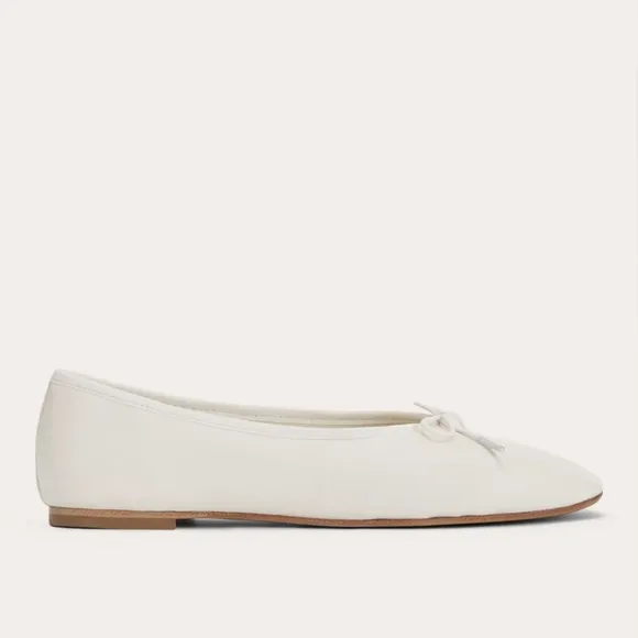 Everlane The Day Ballet Flats White Leather Womens 7