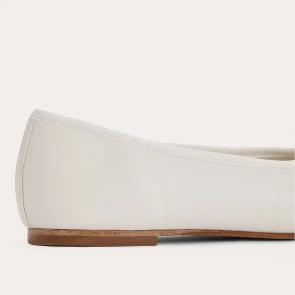 Everlane The Day Ballet Flats White Leather Womens 7
