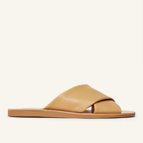 Everlane The Day Crossover Sandal In Light TaupeWomen's Size 10 Leather Slip On