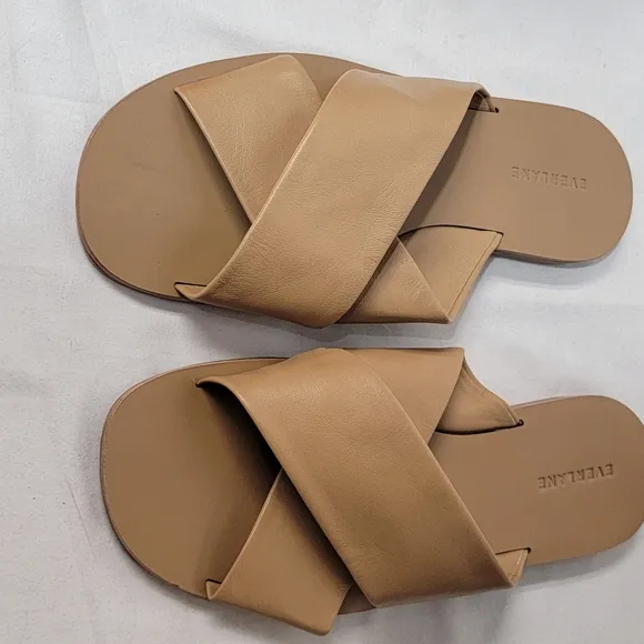 Everlane The Day Crossover Sandal In Light TaupeWomen's Size 10 Leather Slip On