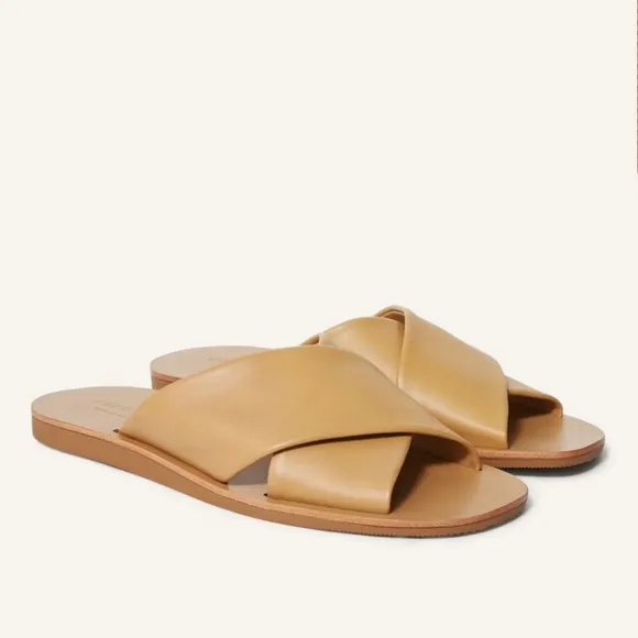 Everlane The Day Crossover Sandal In Light TaupeWomen's Size 10 Leather Slip On