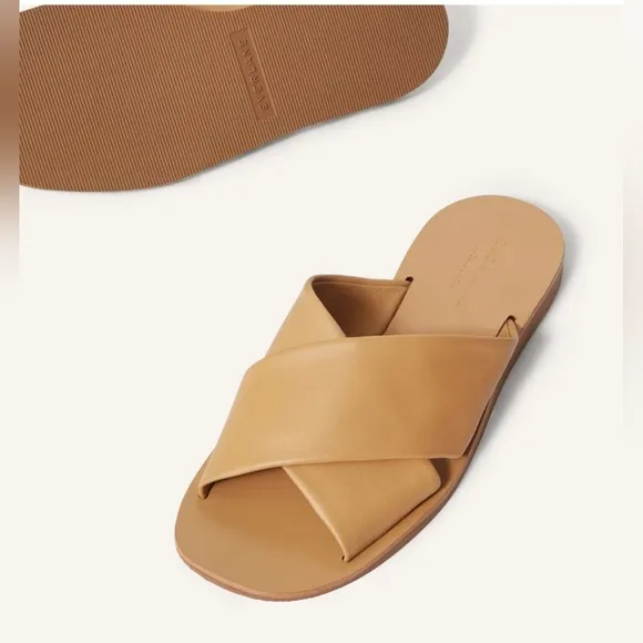 Everlane The Day Crossover Sandal In Light TaupeWomen's Size 10 Leather Slip On