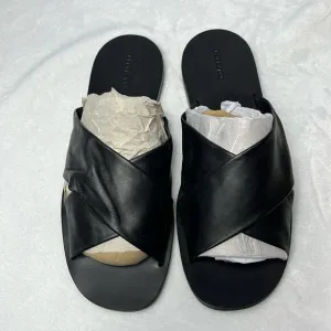 Everlane The Day Crossover Sandals Black New Womens Size 9.5 Slides Flats NWOB
