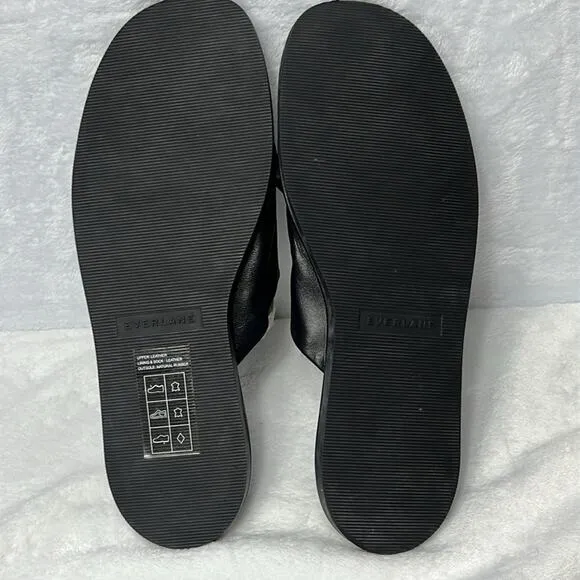 Everlane The Day Crossover Sandals Black New Womens Size 9.5 Slides Flats NWOB