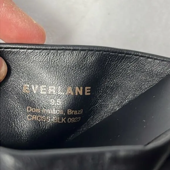 Everlane The Day Crossover Sandals Black New Womens Size 9.5 Slides Flats NWOB