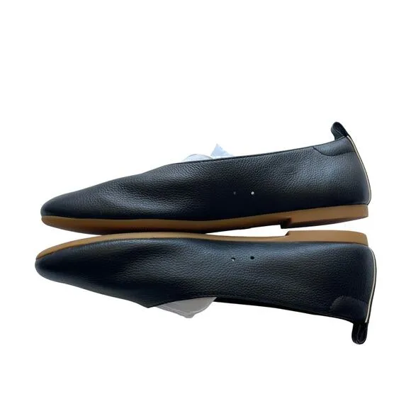 Everlane The Day Glove Flats Round Toe Leather Black Size 7.5 New without Box!