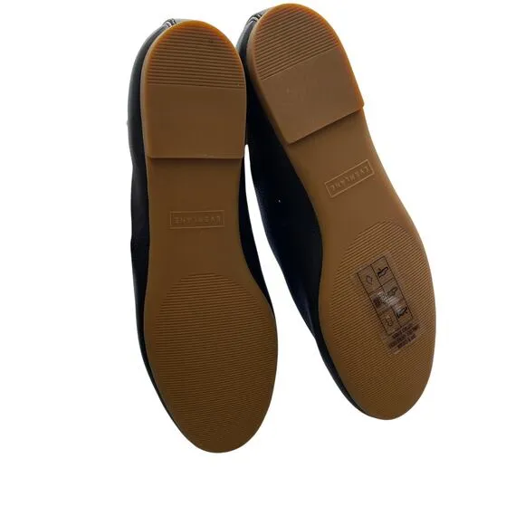 Everlane The Day Glove Flats Round Toe Leather Black Size 7.5 New without Box!