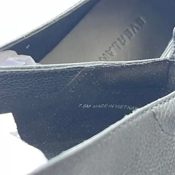 Everlane The Day Glove Flats Round Toe Leather Black Size 7.5 New without Box!
