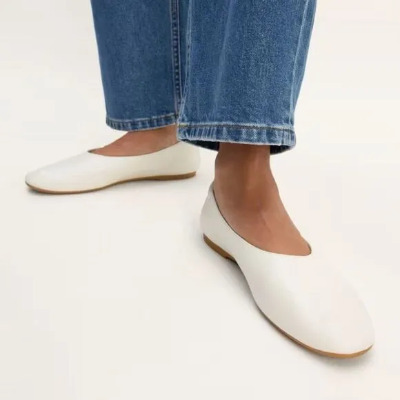 Everlane The Day Glove white leather ballet flats women’s shoe size 9.5