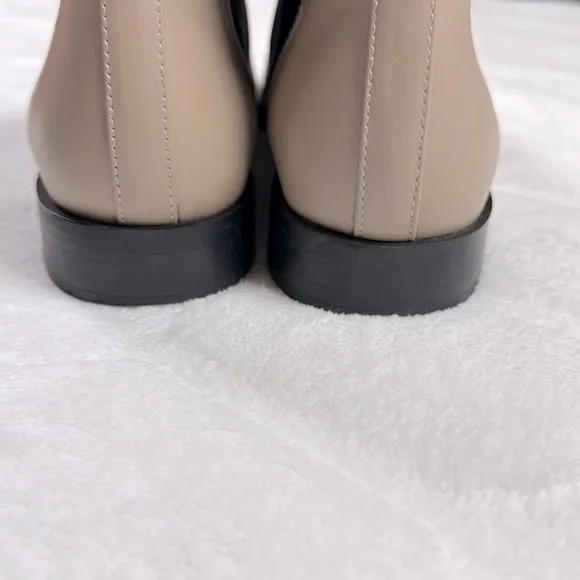 Everlane The Italian Leather Square Toe Chelsea Boots Size 9 Tan Black Color