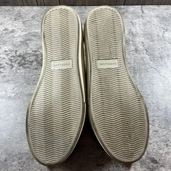 Everlane Womens Recycled Cotton Platform Sneakers Beige 10.5