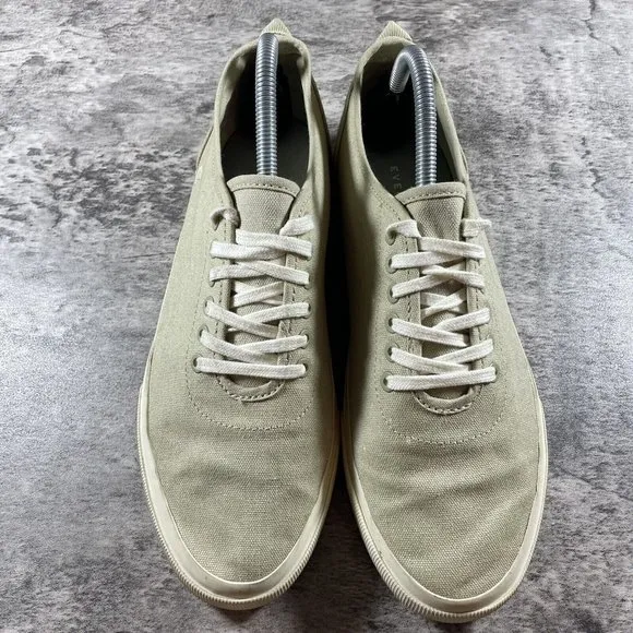 Everlane Womens Recycled Cotton Platform Sneakers Beige 10.5